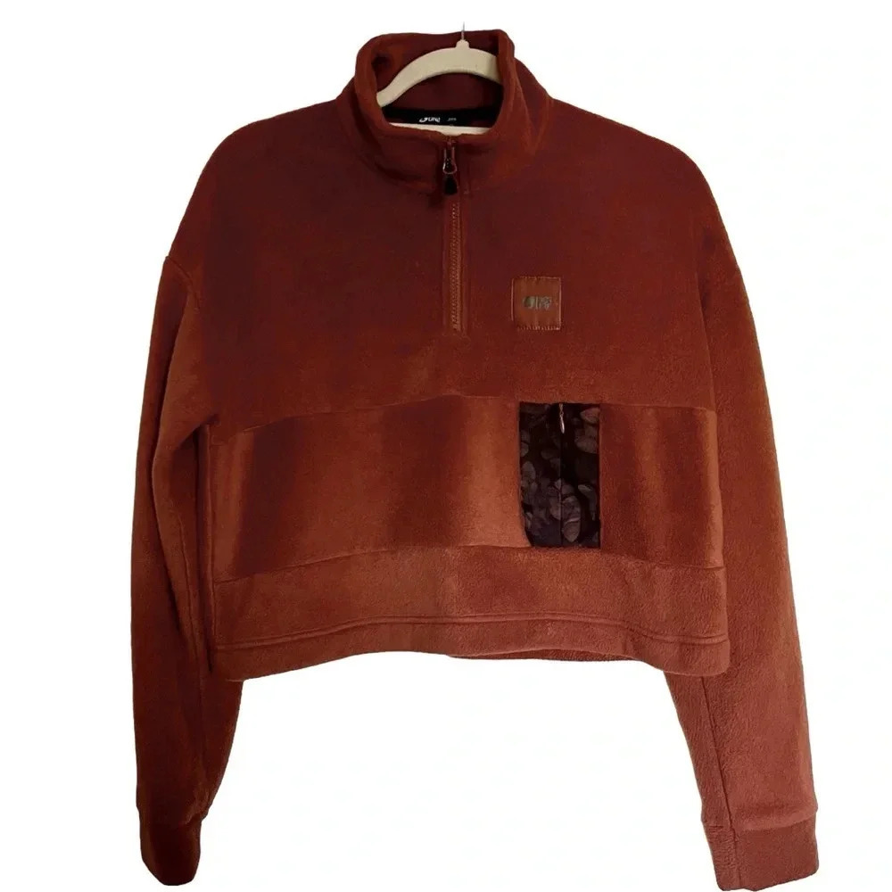 Picture Organic Clothing Tilite 1/4-Zip‎ Fleece Pullover Cropped Size Medium